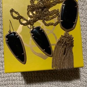 KS arrow and rayne black necklace set